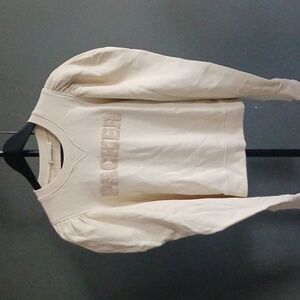 Ulla Johnson Philo “PACKER” Puff Sleeve Sweatshirt Cream, Size L